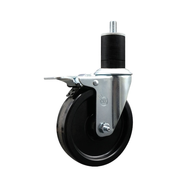 5'' SS Phenolic Swivel 1-3/4'' Expanding Stem Caster Total Lock Brake